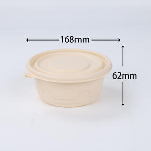 Tazón de sopa para llevar, tazón de avena, caja Bento redonda, protección, tazón ambiental degradable redondo con tapa, tazón de comida rápida - Product Image 6