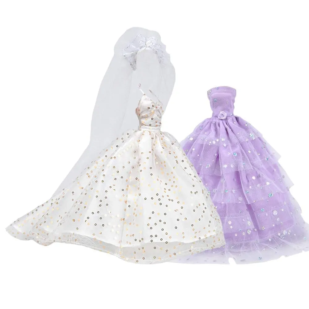 1970 Custom Beautiful Bride Clothing Party Doll Dresses Girls Wholesale Hot Sale Princess Wedding Suit Doll Set Accessories