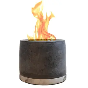 Grosir Pabrik perapian beton bulat mangkuk lubang api semen dalam ruangan Mini portabel lubang api