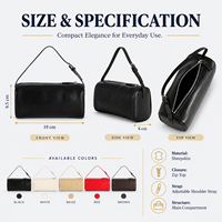 Sac à main en cuir de mouton véritable Baguette, pochette à poignée supérieure, sac à bandoulière pour femmes, logo personnalisé OEM ODM, vente en gros