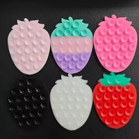 Nouvelles coques de téléphone portable en silicone à ventouse simple face motif fraise, support adhésif ventouse pour iPhone, idéal pour cadeaux