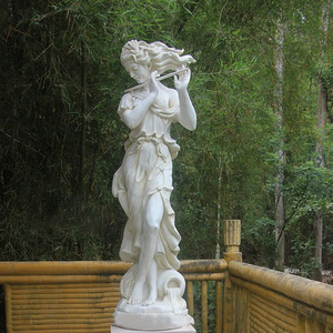 Sculpture de Vénus déesse de l'Ouest Européen, dénudée, représentant les quatre saisons, en pierre blanche, pour aménagement paysager de ceinture verte et de rocaille en Chine - Product Image 2