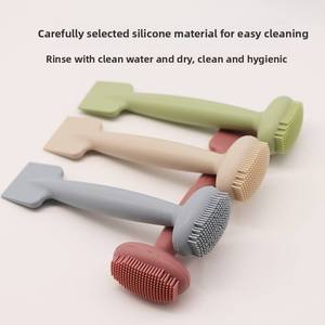 Productos al por mayor para lavado y secado inteligentes: Cepillo facial de silicona de doble cabezal integrado, portátil y de una pieza, para uso DIY - Product Image 3