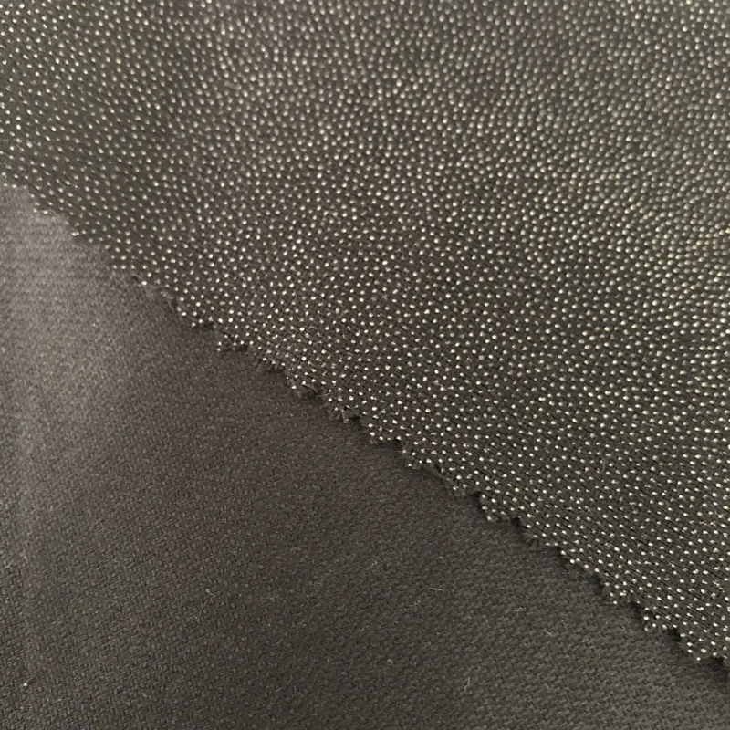 Оптовая продажа, плетеная клейкая подкладка 55 г/м2, прокладочная ткань с двойным точечным покрытием