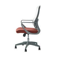Chaise de bureau ergonomique de direction moderne à dossier mi-haut en maille, réglable en hauteur et pivotante, haut de gamme, avec pièces en acier et plastique