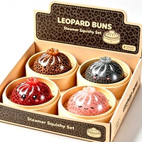 Nouvel Arrivage : Ensemble de Jouets Squishy Léopard en Forme de Boulette avec Boîte de Rangement, Jouet Anti-Stress de Noël à Presser en Forme de Boulette, Boîte Mystère