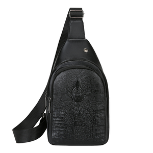 Nouvelle Sacoche de Poitrine Sportive pour Homme en PU, Sac Bandoulière Vintage avec Lettres Décoratives, Fermeture Éclair Étanche, Sac de Course - Product Image 2