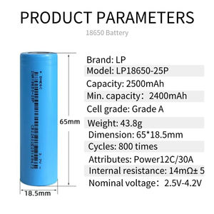 Baterai LP 18650 2000MAH 2500MAH 2600MAH 2900MAH 3200MAH <span class=keywords><strong>3</strong></span>.65V 18650 baterai untuk baterai Lithium isi ulang - Product Image 6