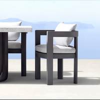 Ensemble de salle à manger en fonte d'aluminium, ensemble de salle à manger d'extérieur, style moderne, table et chaises de salle à manger, meubles d'extérieur, chaises de jardin