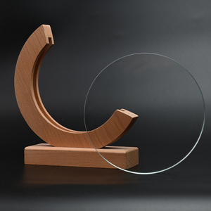 Prêmios De Madeira De Vidro Em Branco Troféu De Cristal Esporte com Base De Madeira para Presentes De Graduação ou Presente De Lembrança De Luxo - Product Image 4