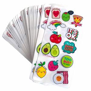 Feuille d'autocollants personnalisés imperméables FX en PET/PVC brillant/mat, découpés à la forme, motifs de dessins animés mignons pour enfants, formats A4, A5, A6 - Product Image 1