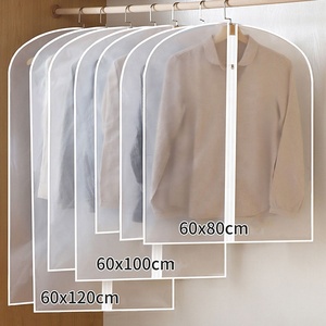 <span class=keywords><strong>Housses</strong></span> de <span class=keywords><strong>vêtements</strong></span> PEVA <span class=keywords><strong>housses</strong></span> de vêtement anti-poussière sac de vêtement anti-humidité sac de costume à fermeture éclair complète couverture de robe transparente lavable - Product Image 3