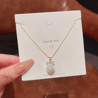 Collar de Perlas con Forma de Gota de Agua de Moda y Gran Venta, Diseño Retro Novedoso en Acero Inoxidable Chapado en Oro de 18K, Joyería
