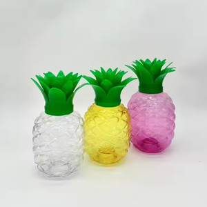 C139 Creative 500Ml Portable Kids Water Cute <strong>Cups</strong> Summer Fruit Design Pineapple Shape Mug Transparent Party Drink Plastic <strong>Cup</strong> - Product Image 6