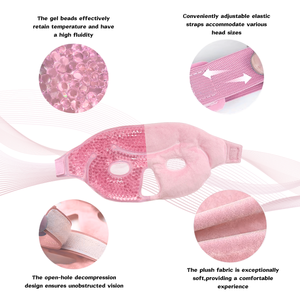Máscara Facial de Gel Frío Portátil para Alivio de la Migraña, con Cuentas de Gel y Tela, para Media Cara, Ideal para el Verano, Calma y Relaja, a Buen Precio - Product Image 3
