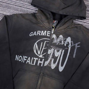 Streetlux Oversized Pullover Hoodie Hombres Heavyweight 500GSM Acid Wash Vintage Distressed Terry Streetwear - Product Image 3