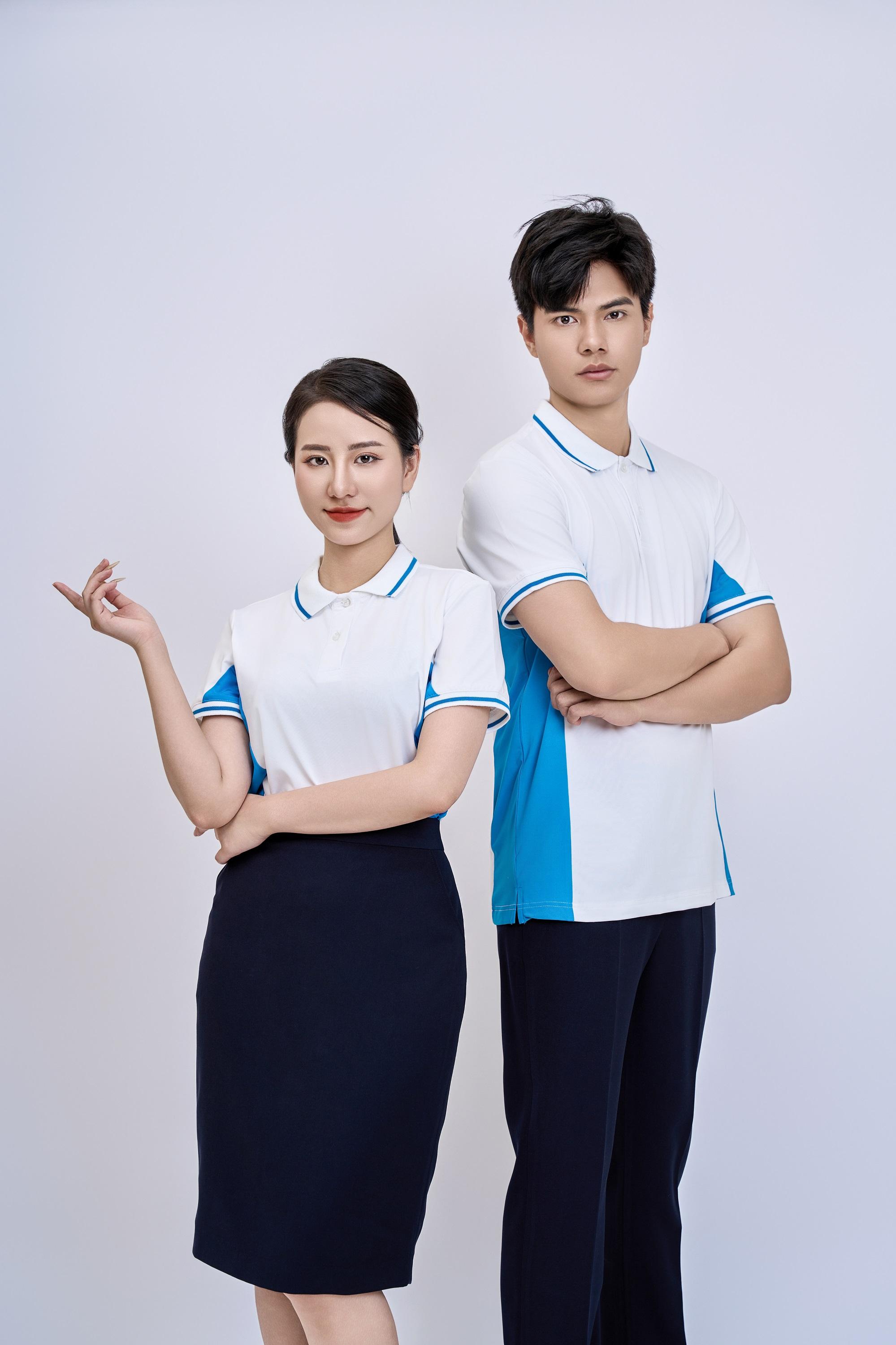 White with Sky Blue Trim