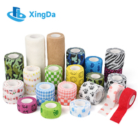 Bande de soutien athlétique imprimée personnalisée Xingda, bandage auto-adhésif respirant pour le sport