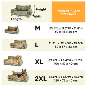 Canapé-lit pour <span class=keywords><strong>chien</strong></span> en mousse chenille rayée, résistant aux rayures, respirant, orthopédique, moderne, tendance, utilisable toute l'année - Product Image 4