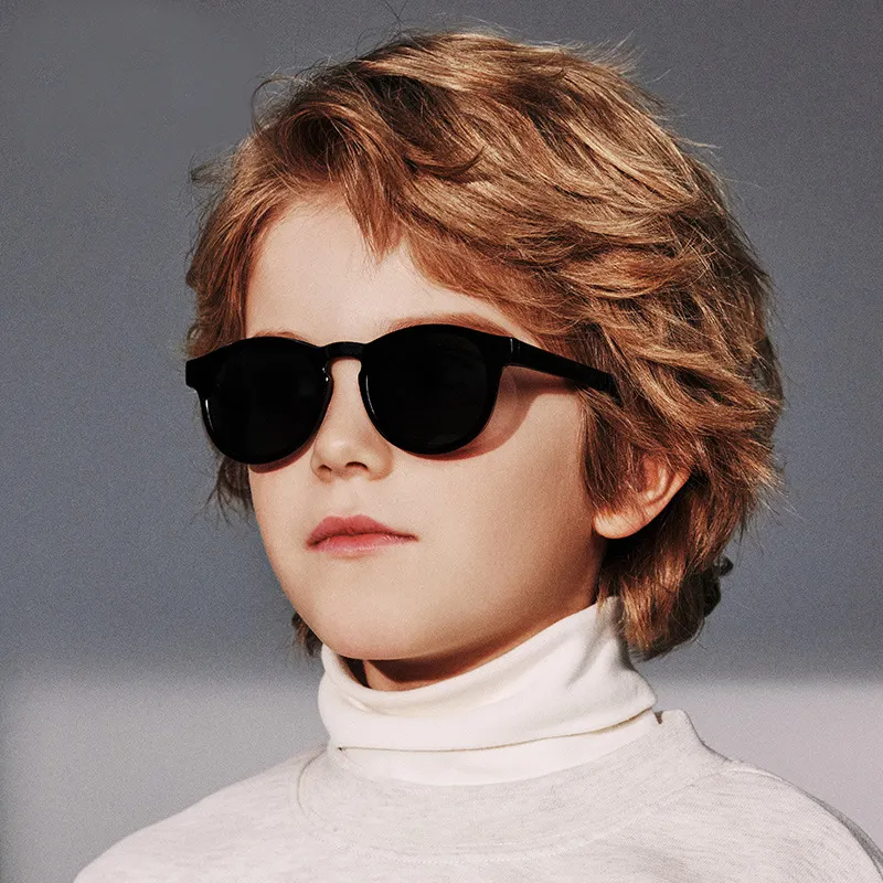 3-12 ans nouveaux enfants filles lunettes de soleil en silicone extérieur polarisé rond garçons enfants lunettes de soleil 2024