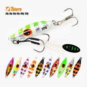 Luminoso Slow bee metal jig Pitch Jigging Lure verticale 40G 60g 80g 100g 120g Jigging metal fish lure con gancio