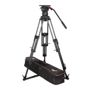 معدات التصوير صور جيباي V18 البث الاحترافي الألياف الكربون الثقيلة الكاميرا فيديو ثلاثية القوائم