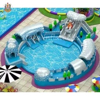 Parc aquatique gonflable Nova Giant Amusement Aqua City sur terre avec piscine Intex