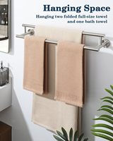 Porte-serviettes double pour salle de bain, barre à serviettes de 24 pouces en acier inoxydable, support mural pour serviettes