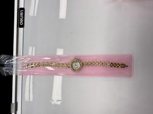 Orologio meccanico da donna in oro giallo con quadrante rotondo da 25 mm, cinturino analogico elegante con fibbia da 20 cm - Product Image 3