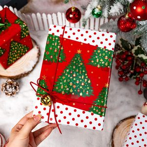 Yarcony Red Christmas <b>Wrapping</b> <b>Paper</b> Roll 17 Inch X 33 Feet Metallic Foil Tree Design Gift Craft Recyclable - Product Image 4