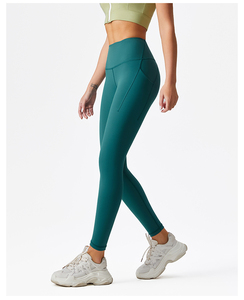 Nouveau design, logo personnalisé, leggings de <span class=keywords><strong>sport</strong></span> pour femmes, taille haute, élastiques, en nylon, grande taille, sans couture, effet seconde peau, pour yoga et gym - Product Image 3
