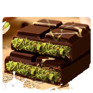 Snacks au chocolat saveur Dubaï, saveur pistache, garniture solide et extensible, pâte de noisette, <span class=keywords><strong>mille</strong></span> fils croustillants, beurre de cacao 40g - Product Image 3