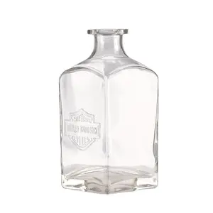 老式威士忌玻璃重型底座方形透明岩石威士忌玻璃瓶6盎司白酒龙舌兰酒伏特加