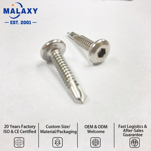 Vis autoperceuse Malaxy en acier inoxydable 304 <span class=keywords><strong>à</strong></span> tête plate, six pans creux, filetage auto-taraudant, finition zinguée - Product Image 3