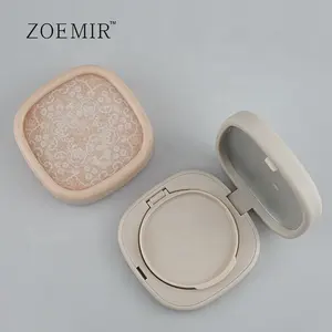 Nieuwe Luchtkussen Compacte Behuizing Verpakking Vierkant Glitter Zwart Roze Matte Abs Pp Materiaal Mini Lege Kussenpoederdoos