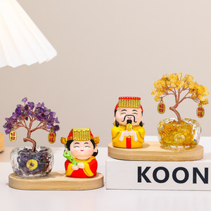 <b>Crystal</b> <b>Tree</b> Figurine Resin Doll Office Decoration Cartoon Print Business Gift Collection Item - Product Image 1