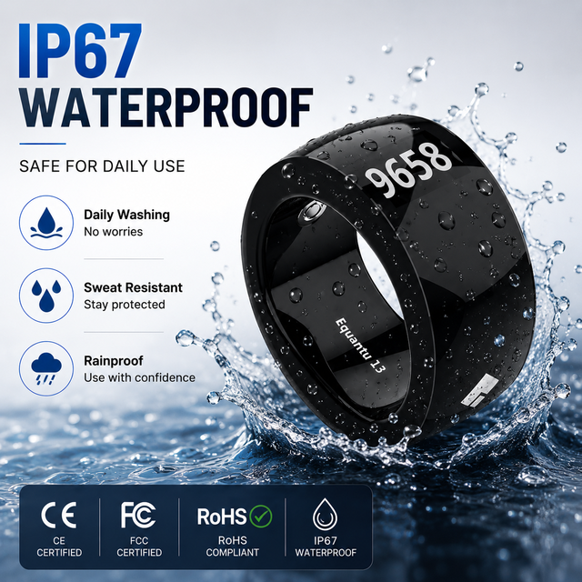 Equantu SQ668 Smart Zikr Ring Digital Tasbih Counter Muslim Prayer Ring APP Control Waterproof Tasbeeh Ring