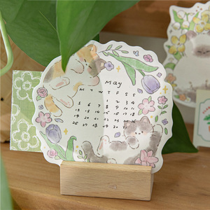 Bloc de Notas Adhesivas de Papel Kraft Blanco, Serie de Gatos y Flores, Bloc de Notas Reutilizables de Dibujos Animados, Bloc de Notas para Estudiantes, Mensajes, Papelería de Oficina - Product Image 2