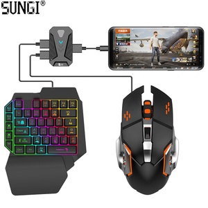 4 in 1 bir el oyun klavyesi ve fare arka ışık kablosuz <span class=keywords><strong>Android</strong></span> IOS FPS cep telefonu için bluetooth oyun dönüştürücü - Product Image 1