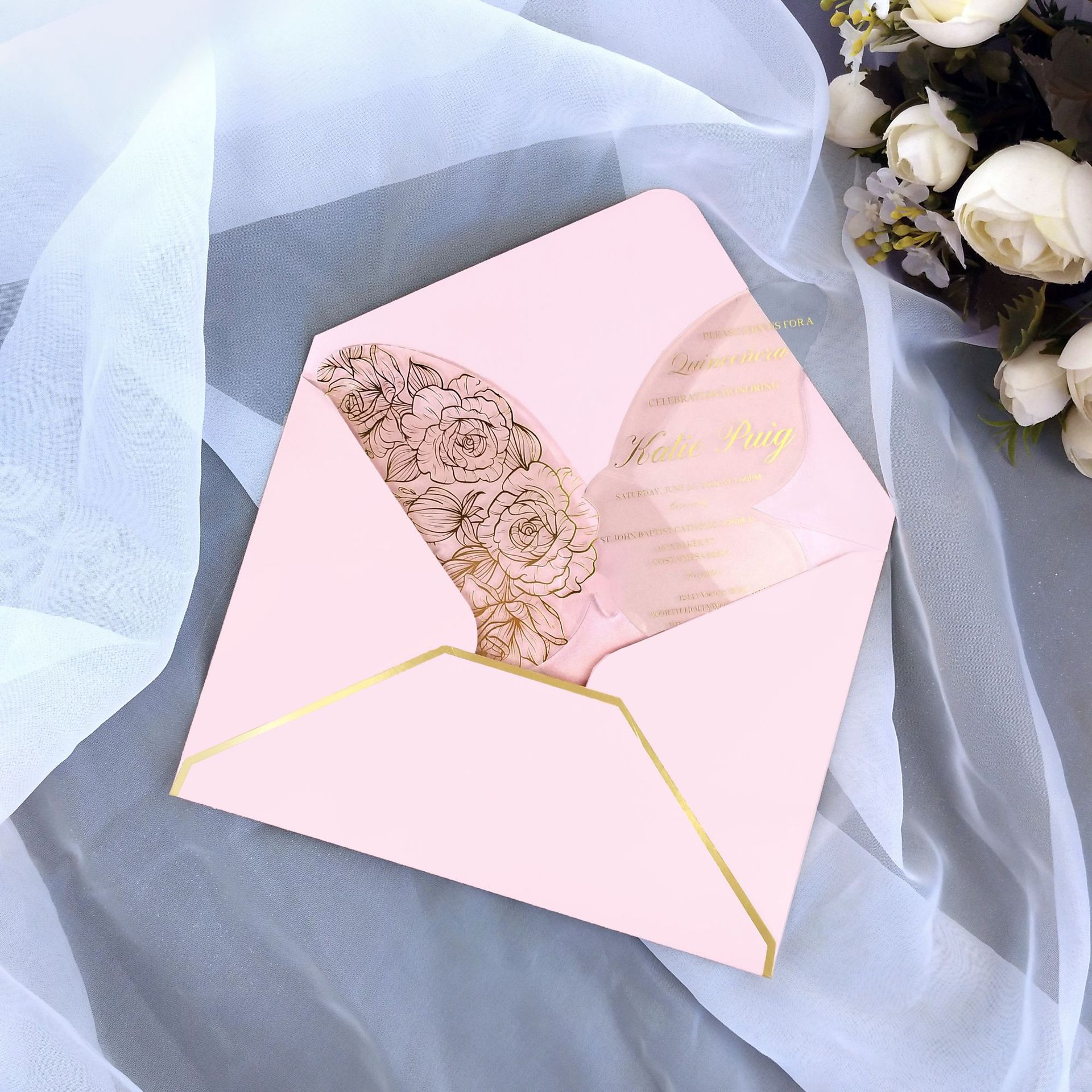 6-Mariposa acrílico con estampado de oro