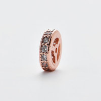 Accessoires de bijouterie CZ : Disques micro-pavés en zircon cubique, perles entretoises rondelles en laiton pour la fabrication de bijoux