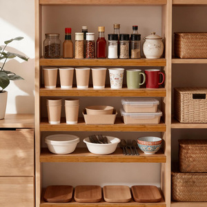 Bamboo <b>Shelf</b> Tiered Storage <b>Rack</b> 24 X16 Kitchen Bathroom Wardrobe Movable <b>Shelf</b> Storage <b>Rack</b> - Product Image 3