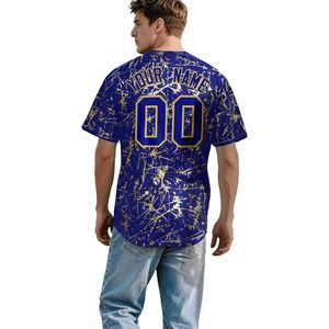 Maillot de baseball personnalisé unisexe pour adulte, avec nom et numéro, chemise d'équipe à boutons, impression par sublimation, vêtements de sport - Product Image 2