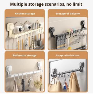 Wholesale Wall Mounted Kitchen Hook <b>Rack</b> No-Punching Hangers <b>Rail</b> Utensils Spoon Shovel Chopping Board Storage - Product Image 3