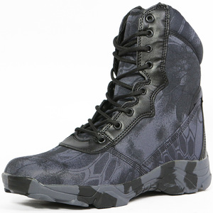 Bottes <span class=keywords><strong>de</strong></span> combat pour hommes, entraînement spécial, cheville, extérieur, amortissement des chocs, caoutchouc, cuir véritable, antidérapantes, bottes <span class=keywords><strong>de</strong></span> randonnée d'hiver - Product Image 2