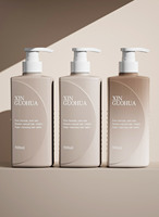 Bouteille de lotion en plastique personnalisée de 500 ml, gris-violet, pour shampoing, après-shampoing et gel douche, pour la gamme Lavage et Soins
