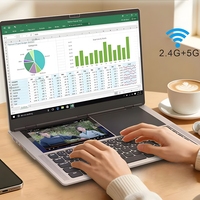 OEM Custom Dual Screen Laptop 15.6" IPS + 7" Touchscreen Intel N95 32GB RAM Notebook PC for Cross Border E Commerce Multitasking