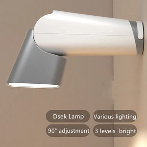 LED Reading Light <b>Desk</b> Lamp <b>Foldable</b> Touch 3 Color Dimmable Wall Lamp USB Rechargeable Office Bedside Night Light Flashlight - Product Image 3