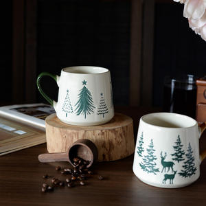 Taza de Cerámica con Diseño de Árbol de Navidad, Taza de Café para el Hogar y la Oficina, Taza para el Desayuno - Product Image 3