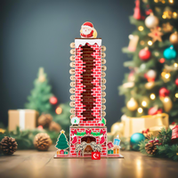 Calendrier de l'Avent de Noël en Gros : Ornements en Bois, Calendrier de Compte à Rebours de Bureau en Forme d'Arbre de Noël, Blocs de Construction, Cadeau